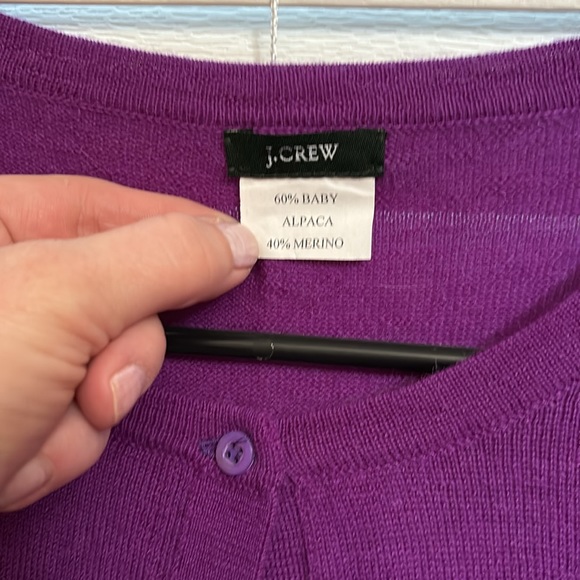 J Crew purple button up sweater - Picture 2 of 3